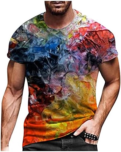 Мъжки Блузи, Модерен Пуловер в стил Хип-Хоп С Графичен Принтом, Ежедневни Къса Тениска с Дълъг Ръкав, Цветна Тениска