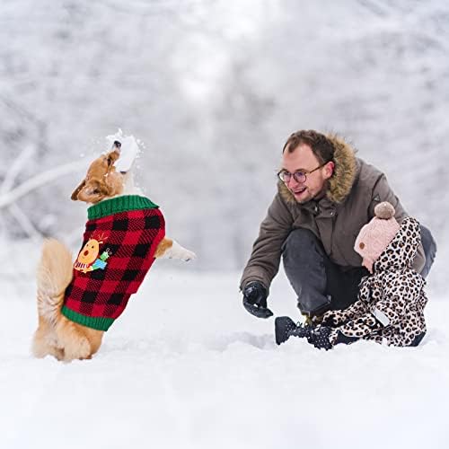 Pedgot / Комплект от 2 теми, Коледа Пуловер за кучета, Сладък Коледен костюм за Кучета във формата на снежни човеци и