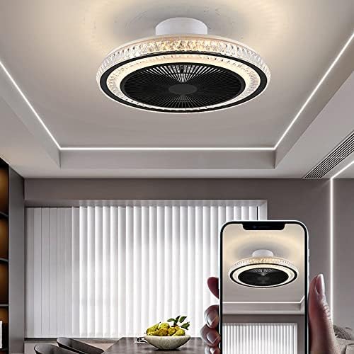 През цялата вентилатор на тавана PAKFAN - Черно-бели Модерни Вентилатори с декорация във формата на Кристали с дистанционно