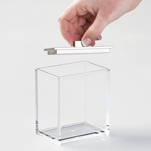 mDesign Пластмасова Правоъгълна Аптека кутия -Органайзер за декор на рафтовете на масата, в банята - с Капацитет Памук