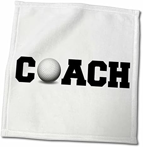 3D треньор за игра на голф, черни букви с топка за голф на бял фон - Кърпи (twl-192408-3)