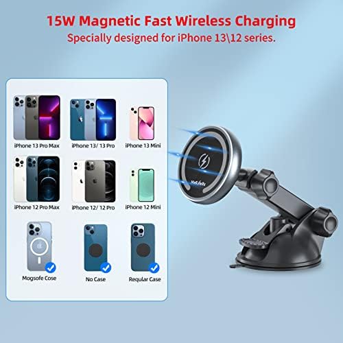 Магнитно Безжично Зарядно устройство за закрепване на Magsafe iPhone 14 13 12 Pro Max Бързо Зареждане на отдушник на