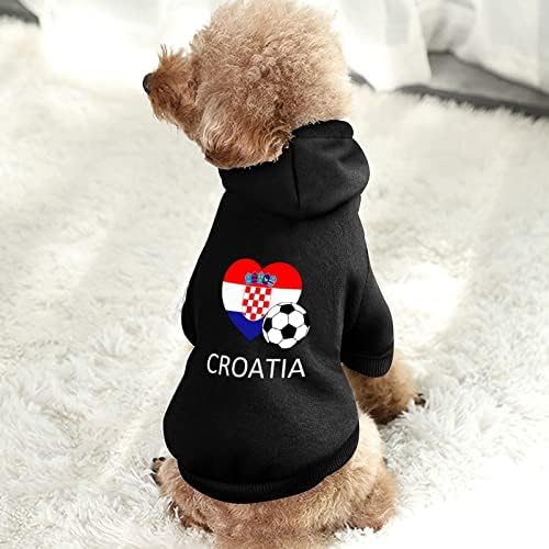 Любовта Хърватия Футбол Персонализирани Качулки За Домашни Кучета Мека Уютна Дрехи За Кучета Дишащи Пуловери за Домашни