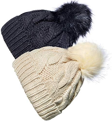 YSense да се Носят, 2 опаковки, Детски Топли Зимни шапки-бини с руното облицовка за момчета и Момичета, вязаная на една