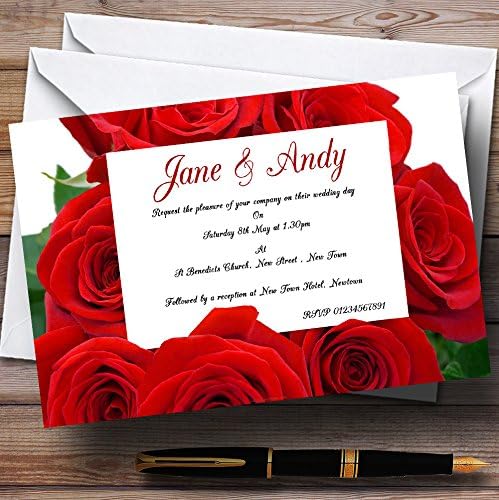 Пощенска картичка с Любовни Писмо от Червени Рози, Персонални Покани На Вечер на Рецепция