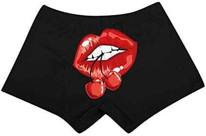 DSODAN Плячка къси Панталони за Жени с Принтом Червено Устата, Тънки къси Панталони, Дамски Модни Панталони за Йога с