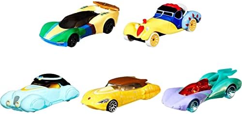 Комплект от 5 машинки с героите Диснеевской принцеса Hot Wheels, 5 играчки машинки в мащаб 1:64: Мулан, Снежанка, Бел,