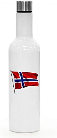 ExpressItBest 25 грама Изолирано Бутилка за вино /Вода - Флаг Норвегия (Норвежки) - Изобилие от възможности