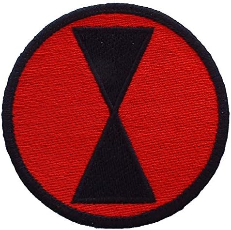 7-ма пехотна дивизия на армията на Съединените Щати, Червено-черна Нашивка с бродерия, цвят поставили Желязо