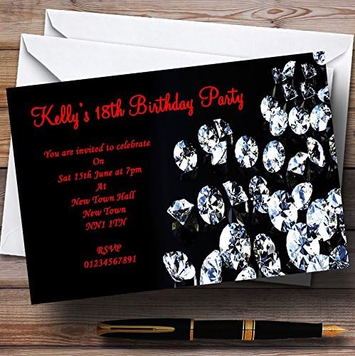 Пощенска картичка Zoo Black Red Diamond Персонални Покани за парти