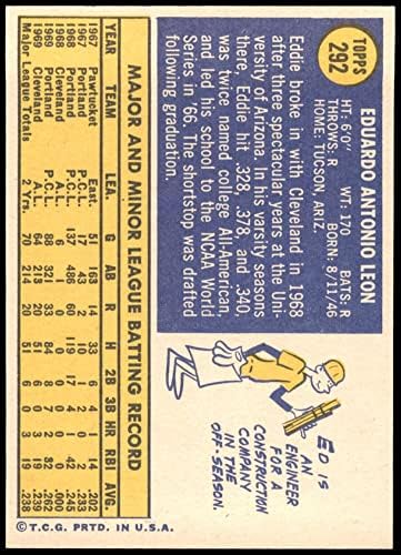 1970 Topps 292 Еди Леон Кливланд Индианс (Бейзболна картичка) NM / MT+ Индианс