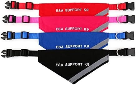 Кърпа с бродерия ЕКА Support K-9 | Светоотражающая ивица за безопасност домашни любимци | Вграден в Кърпа яка в тон | Метална халка за закрепване на каишката | Четири цвят?