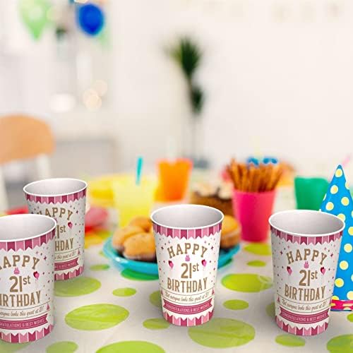 Картонени Чаши за дрехи Bang Tidy 12 Опаковки по 12 Унции - Декорация На 21-ия рожден ден - за Еднократна употреба, Подходящи