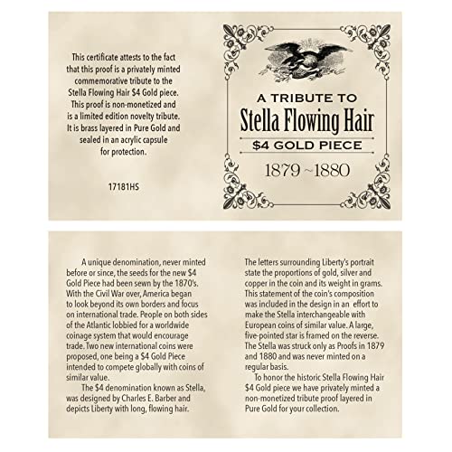 1879 Р Стела с косата си Златна монета на стойност 4 долара на Американския монетен двор Щата