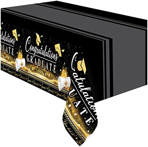 Златна выпускная покривка Treasures Gifted - Опаковка от 1 Бала покривки 54 x 108 инча - Аксесоари за абитуриентски партита