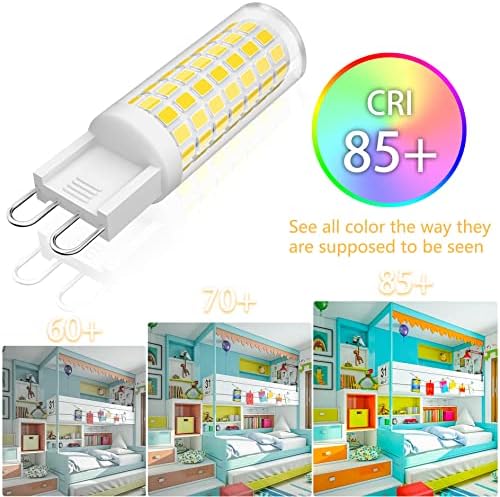 led лампи hansang 16 Pack G9 4000K Естествен бял цвят, 6 W (еквивалент, халогенни 60 W) Крушки за полилеи T4 G9 с Двухконтактным