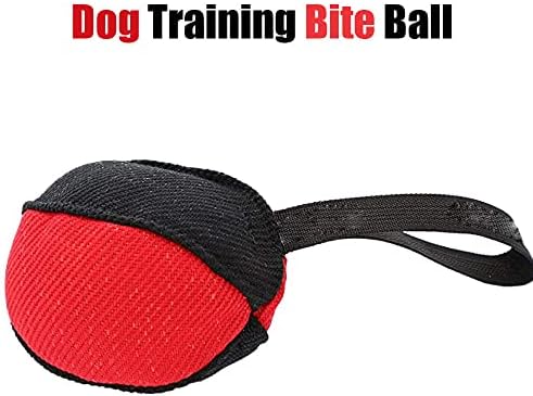Здрава играчка за теглене на кучето топката с 1 дръжка, Симулатор за ухапване от куче, възглавница за ухапване от куче,Нож-4,3 х 6,2, играчка за кучета хапят за средни и ?
