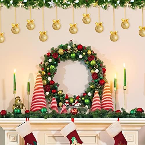 Кадифе Елхи 5 Размери, Модерен Зимни Коледни Орнаменти Ръчно изработени, Зимни Плот, Централно Украса за празника на