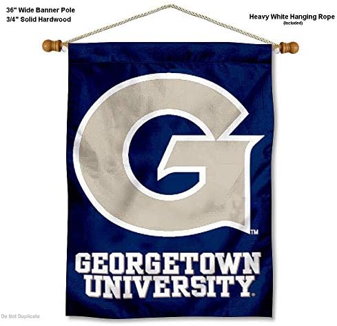 Флаг университета в Джорджтаун дома Хойас и Комплект Дървени Шест за Банери