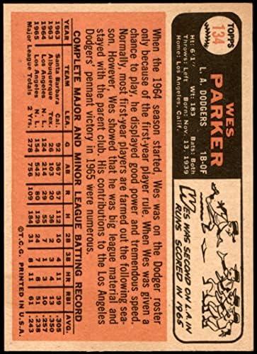 1966 Topps 134 Уес Паркър Лос Анджелис Доджърс (Бейзбол карта) в Ню Йорк Доджърс