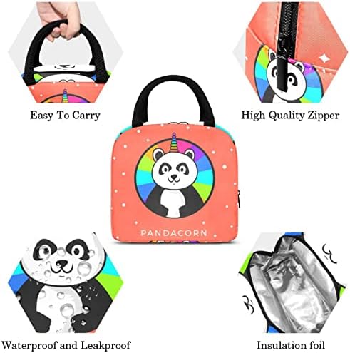 Панда Pandacorn Еднорог Боя Чанта за Обяд Изолиран Обяд-Бокс Чанта за Пикник на Открито Училище Пътен Контейнер За Храна
