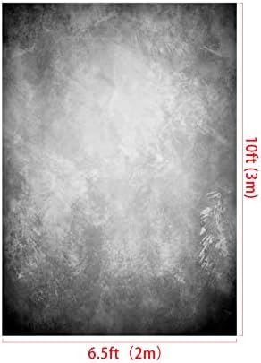 Kate 6,5 фута (Ш) x10 фута (В) Текстурные Фотофоны за фотографи от Микрофибър Безпроблемно, Без Бръчки Абстрактен Черно-Сив