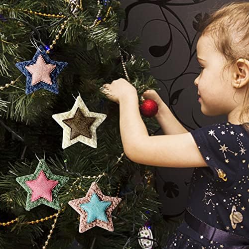 Коледни Украси Коледно Дърво Петолъчна Звезда Висулка Малки Аксесоари Коледна Плюшен Кукла Коледни Кристални Декорации