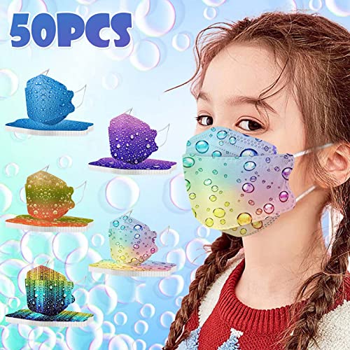 Детска 3D маска под формата на Рибки, 4 Слоя Защитно Хубава Маска за Лице, на Новост, с Принтом Капки Вода за Момчета