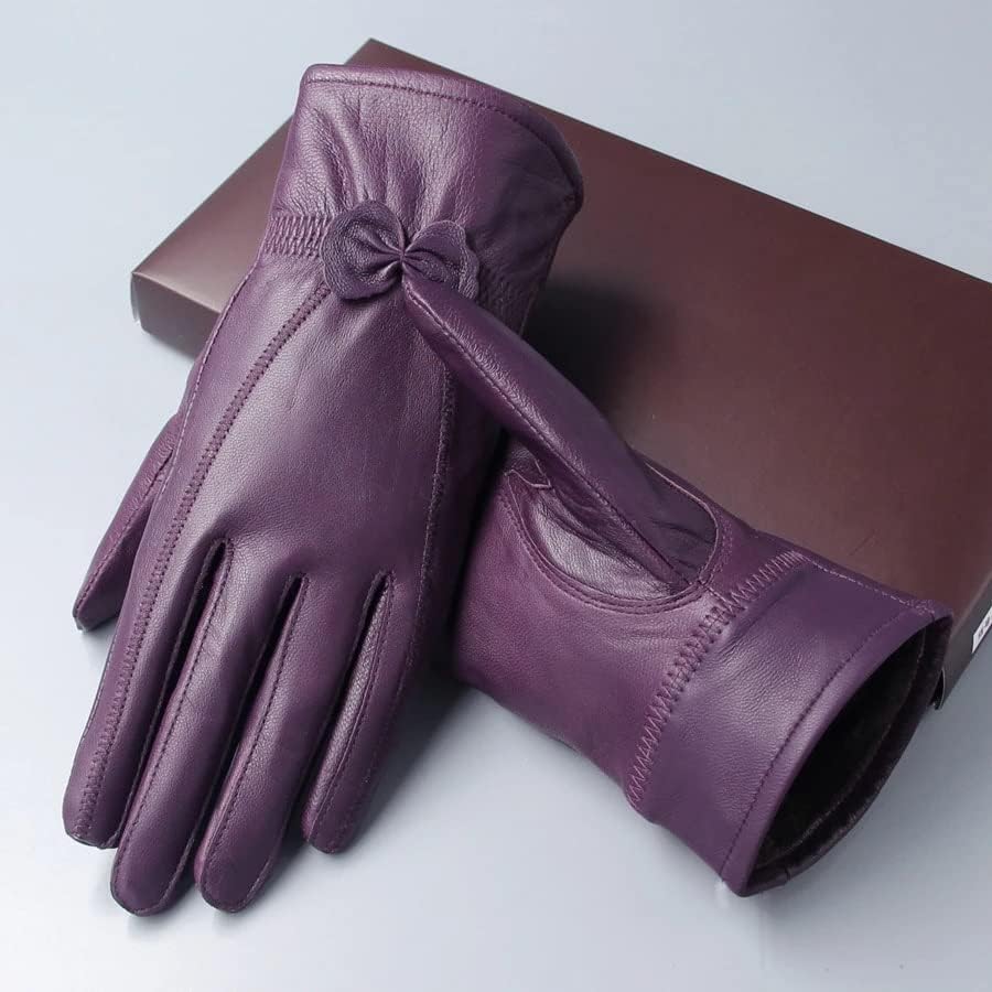 N/A Кожени Ръкавици Топли Утолщающие Ръкавици За Пръстите на Зимни Дамски Ръкавици С покритие За пръстите