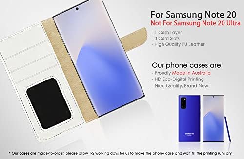 за Samsung Note 20, за Samsung Galaxy Note 20 4G 5G, Дизайнерски Калъф-портфейл с панти капак за телефон, A24818 Череп