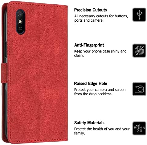 Защитно кобур, Съвместима с калъф Xiaomi Redmi 9A/Redmi 9AT, една Чанта-портфейл, Тънък Калъф За телефон от изкуствена