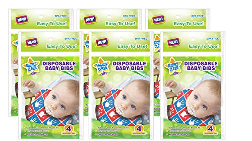 За еднократна употреба бебешки лигавници Mighty Baby Clean 24 бр. (4 нагрудника в опаковка)