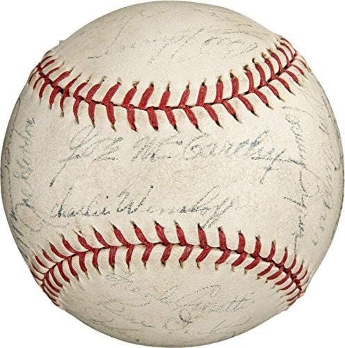Редки бейзболни топки с автографи на отбора в Шампионската Световните серии на Ню Йорк Янкис 1943 г., Подписани PSA DNA