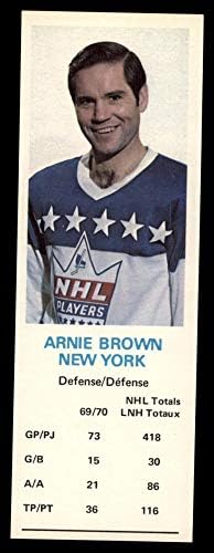 1970 Папино бисквитки 10 Арни Браун Рейнджърс-Хокей на лед (Хокей на карта) EX/MT Рейнджърс-Хокей на лед