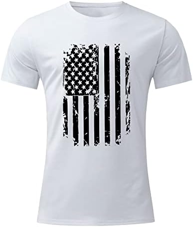 Мъжки Патриотични тениски BEUU, Реколта Потертая Тениска с американския Флаг, Лятна Солдатская Тениска с къс ръкав и