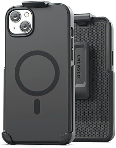 Калъф SlimShield в корпуса, предназначен за iPhone 14, с кобур на колана си - Магнитна съвместимост с MagSafe (черен