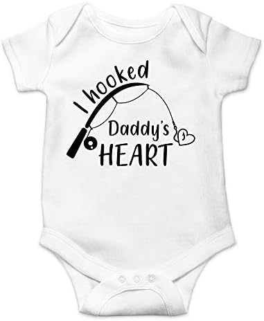 CBTwear I Hooked татко Сърце - Подарък за рибар - Дрехи за новородени момичета или Момчета - Сладък Детски едно Парче боди