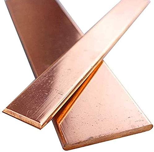 YIWANGO Меден лист 4ШТ 100 мм/3,9 T2 CU Метален Плосък Прът САМ Занаят за обработка на метали с Дебелина 3 мм, Широчина