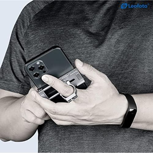 LEOFOTO PC-60 Black Мини-Лека Скоба за смартфон /Титуляр за видео/Поставка за Селфи, Съвместима с Arca /RRS