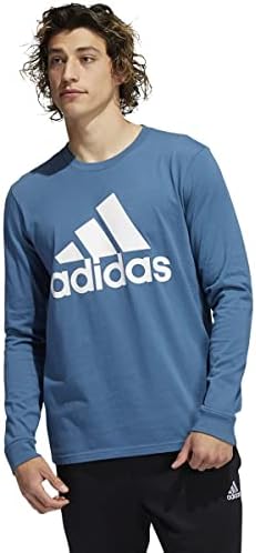 мъжка тениска adidas Basic Badge of Sport с дълъг ръкав, Синя, X-Large