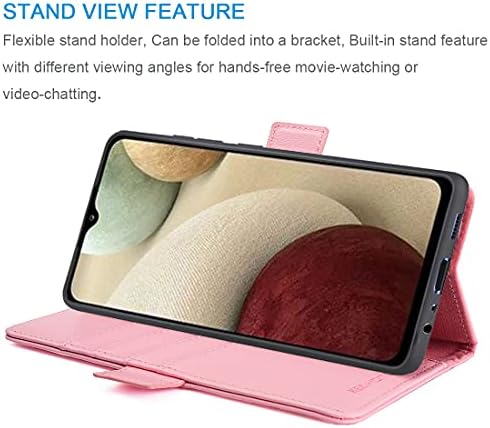 Калъф KEZiHOME Samsung Galaxy A12, една Чанта-портфейл за Samsung A12 5G [RFID Заключване] от изкуствена кожа, Поставка