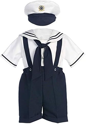 Classykidzshop Риза за момче в морски стил, къси Панталони, Вратовръзка и Шапка (Детска)