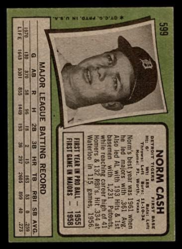 Бейзболна картичка от 1971 г. Topps Regular 599 norm cash клас Детройт Тайгърс Отлично
