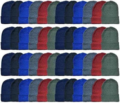 60 Опаковки, шапки за еднократна употреба Yacht & Smith на Едро, Утепленная Зимна шапка в насипно състояние, за мъже,