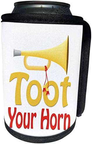 Триизмерно думи Toot Your Horn с изображение на златния рожка - Опаковки за бутилки-охладители (cc_356679_1)
