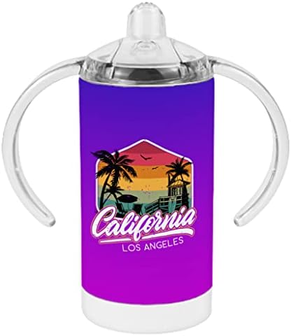 California Los Angeles Sippy Cup - Детска чаша за пиене в САЩ - Чаша за пиене с Художествен принтом