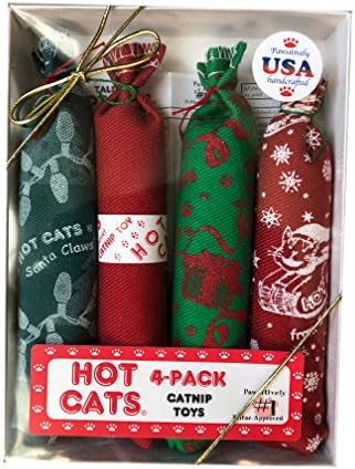 Играчки за колбаси от коча Hot Cat Holiday 4 Pack - Пакет от четири (4) колбаси от коча Hot Cat Holiday