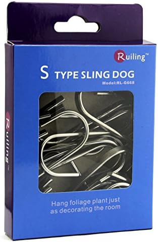 RuiLing 12 опаковки Средни плоски S-образни куки от тежка рамка от естествена неръждаема стомана 304 S-образни окачени