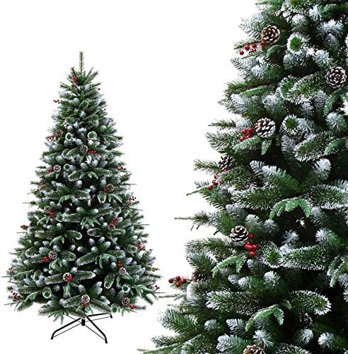 Изкуствени Коледни елхи YUMUO, Класическа Коледна бор Премиум-клас с 54 борови шишками и 670 Клонки, Празнична Сезонна