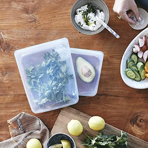 Силиконовата Множество чанта Stasher за съхранение на Сандвичи и закуски (Цитрусови плодове) |Контейнер за приготвяне